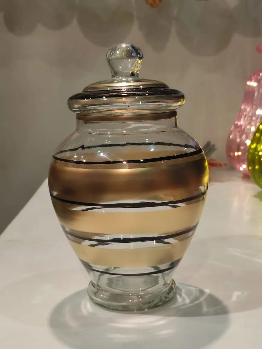 Glass Candy Jar — Handcrafted Export Product by NXTGENEXPORTS, Moradabad